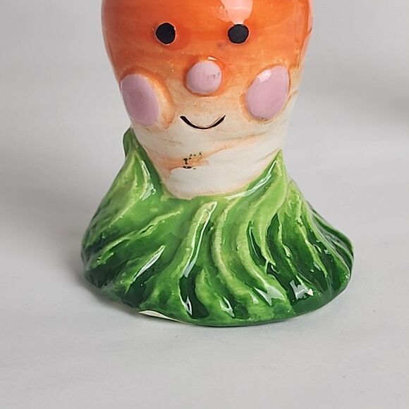 SIX Orange Green Carrot Ceramic Egg Holders Cottontale Filigree Easter  1990's - Picture 6 of 8